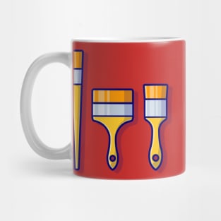 Paint Brush Set Cartoon Vector Icon Illustration Mug